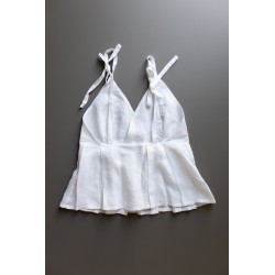 Strap top, white linen