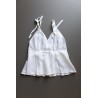 Strap top, white linen