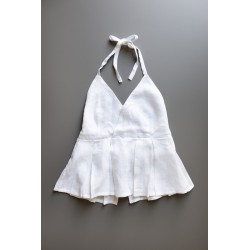 Strap top, white linen