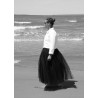 Long jupon skirt, black tulle