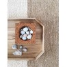 color block rug, natural