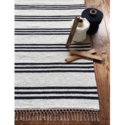 tapis Beja, rayures noires et blanches