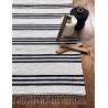 tapis Beja, rayures noires et blanches