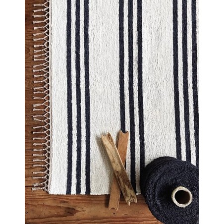 Beja rug, black and white stripes