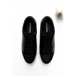 Sneakers for men, black nubuck