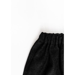 Unisex short, grey wool drap