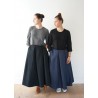 Pleated skirt, blue denim