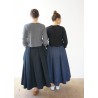 Pleated skirt, blue denim