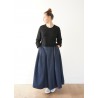 Pleated skirt, blue denim