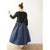 Pleated skirt, blue denim