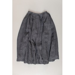 Pleated skirt, grey heavy linen