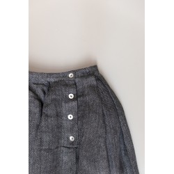 Pleated skirt, grey heavy linen