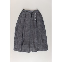 Pleated skirt, grey heavy linen