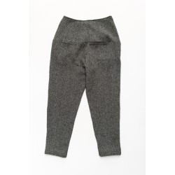 Woman trousers, herringbone wool drap