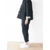 Flared jacket, black denim