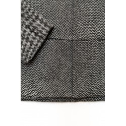 Flared jacket, herringbone wool drap