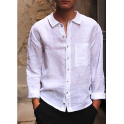 Man shirt, white linen