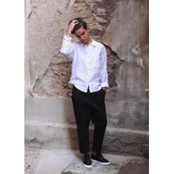 Man shirt, white linen