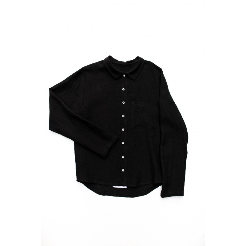 Chemise Homme, lin noir