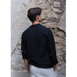 Man shirt, black linen