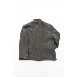 Flared jacket, herringbone wool drap