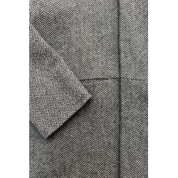 Flared coat, herringbone wool drap