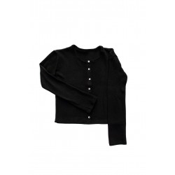 Cardigan, black heavy jersey