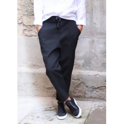 Pantalon à poches, lainage gris sombre