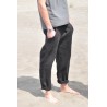 Uniform straight trousers, black linen