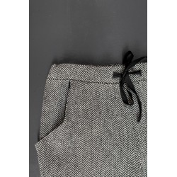 Pockets trousers, herringbone wool drap