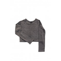 Short sweater, light grey heavy sweater