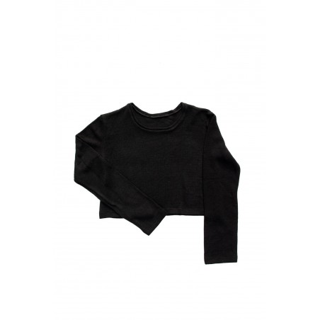 Short sweater, black heavy sweater