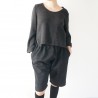 Flared sweater, dark grey heavy jersey