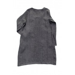 Robe évasée manches longues Uniforme, lainage gris sombre