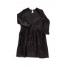 Pleated dress,  long sleeves, black flannel