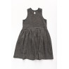 Pleated dress, sleeveless, herringbone wool drap