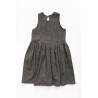 Pleated dress, sleeveless, herringbone wool drap