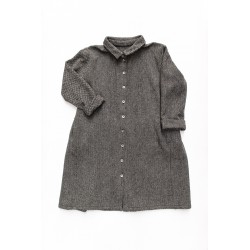 Shirt-dress, herringbone wool drap