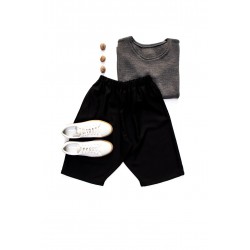 Short mixte, flanelle noire