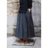 Pleated skirt, grey heavy linen