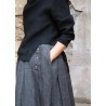 Pleated skirt, grey heavy linen