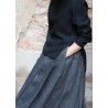 Pleated skirt, grey heavy linen