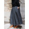 Pleated skirt, grey heavy linen