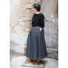 Pleated skirt, grey heavy linen