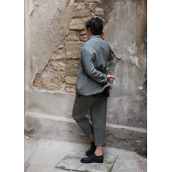 Classic trousers, herringbone wool drap