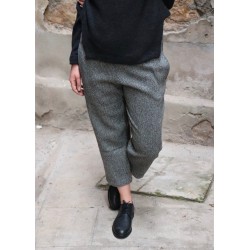 Classic trousers, herringbone wool drap