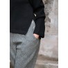 Woman trousers, herringbone wool drap