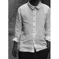 Unisex shirt, white linen