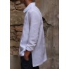 Chemise mixte, lin blanc