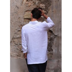 Unisex shirt, white linen